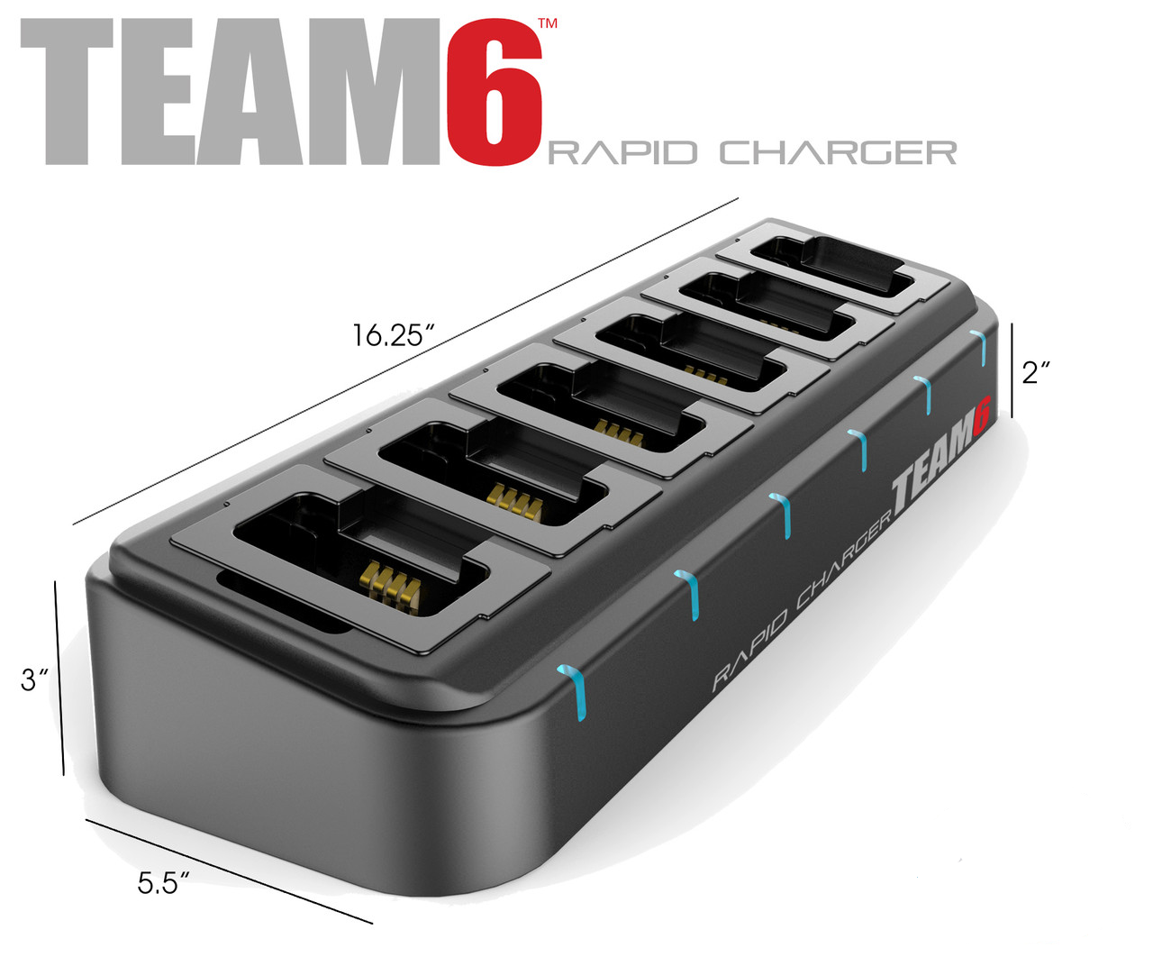 XP Pro / XP10 / XP5plus - TEAM6 6-bay Multi-Charger (Order Handset Inserts Separately)